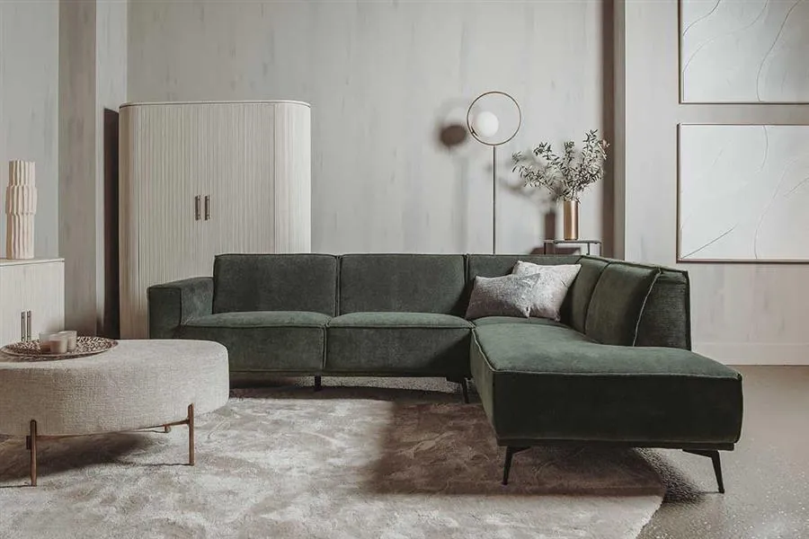 Exclusieve Aanbieding Leeds 2 5-AL + Ottoman R - City 355 Bottle Green